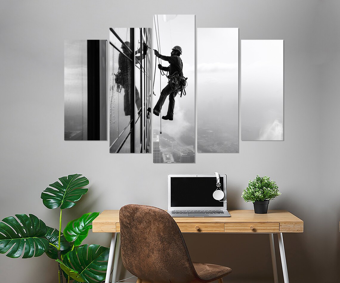 Window Washer Print Cleaning Wall Art Cleaning Company Wall Decor Window Washer Gift Framed And Ready To Hang - Image 3