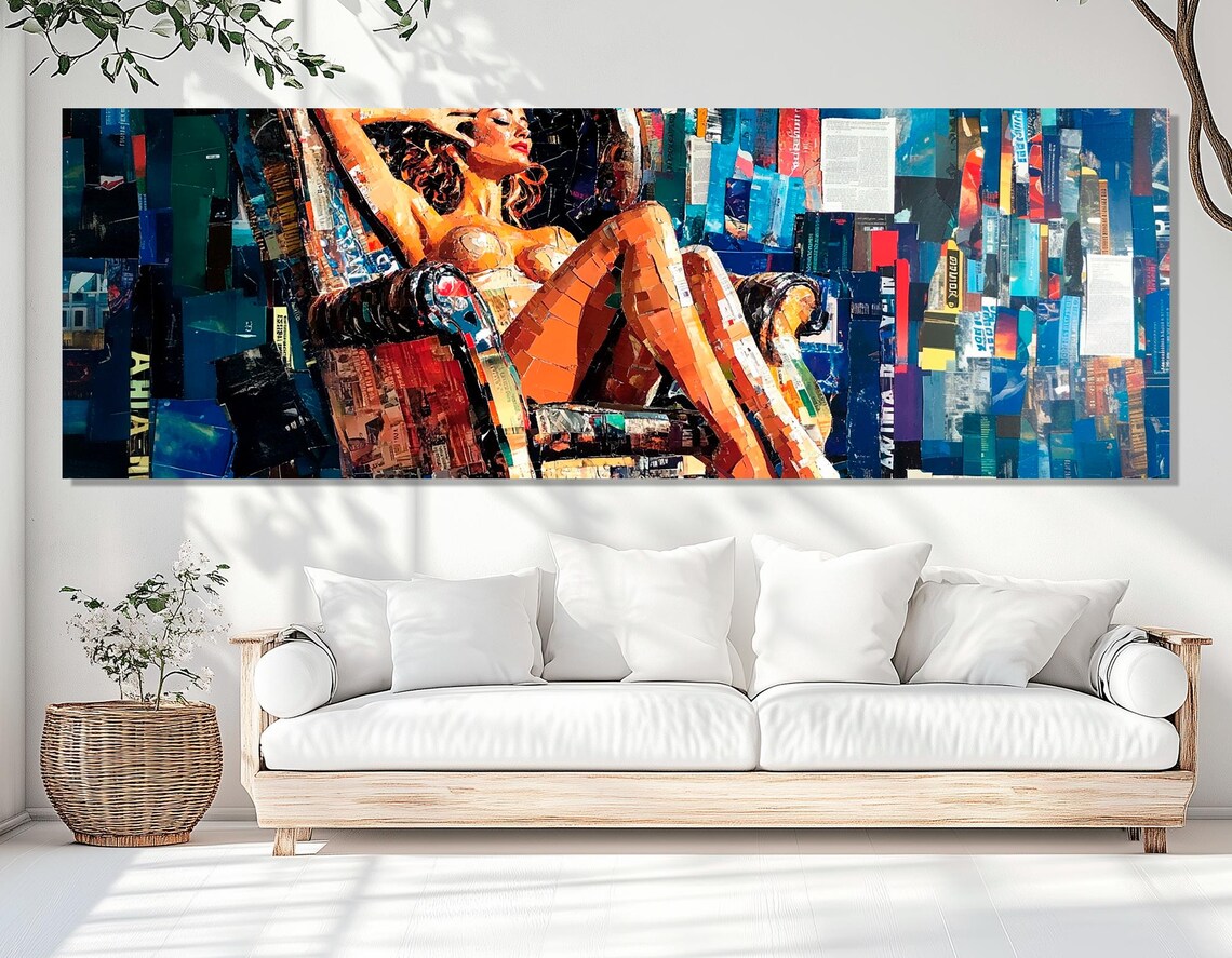 Lady In The Armchair, Retro Collage Art Print - Image 3