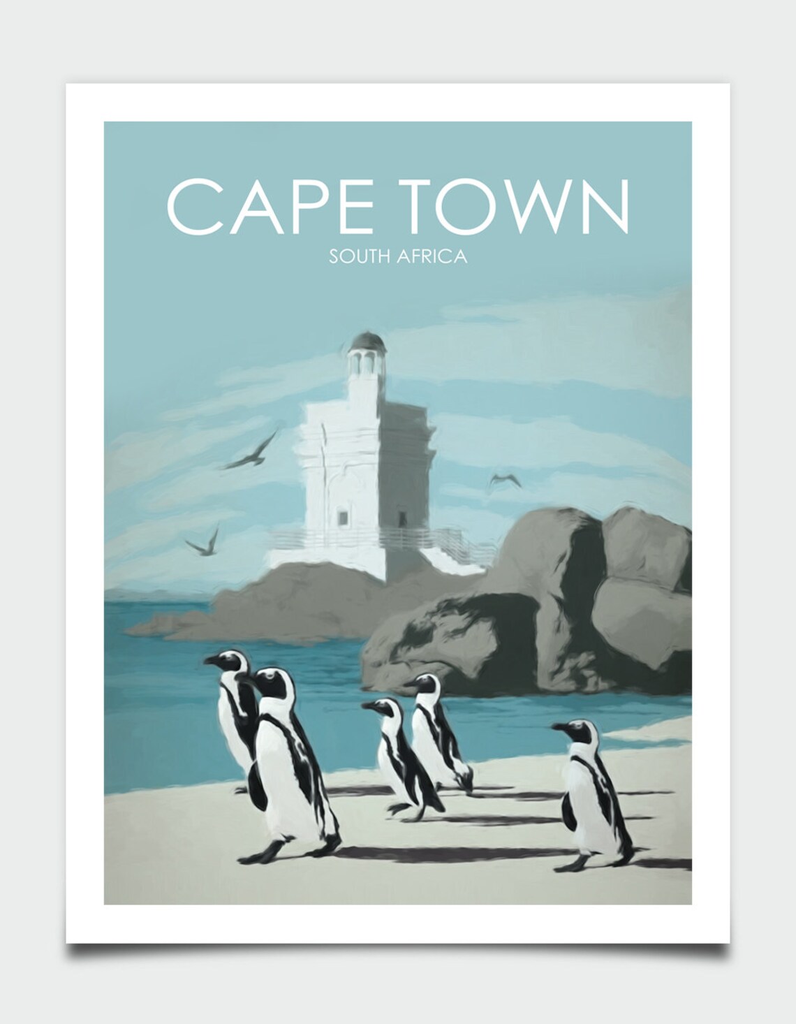 Cape Town Vintage Style Travel Poster, South Africa - Image 3