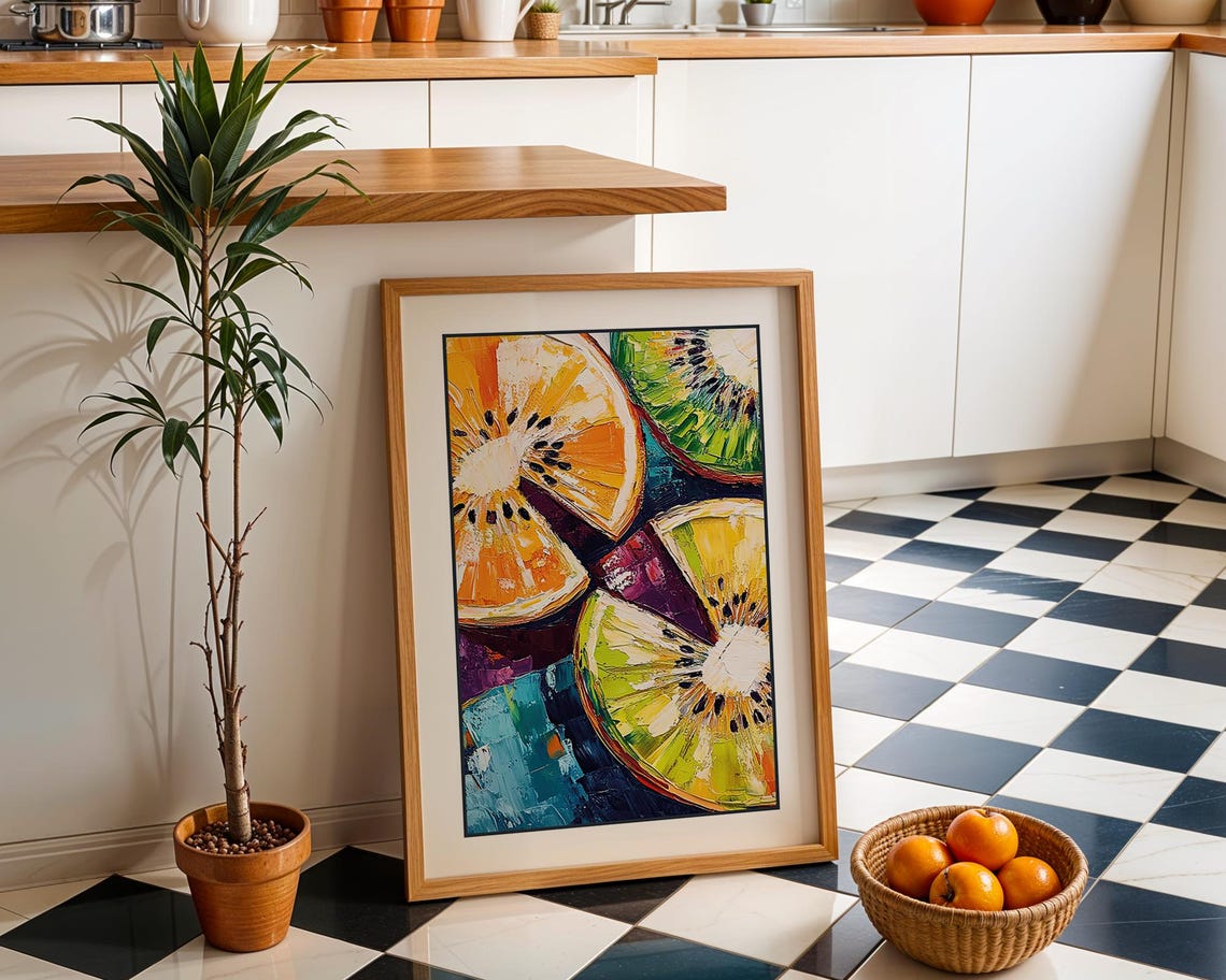 Kiwi Fruit Painting, Tropical Food Art - Image 2