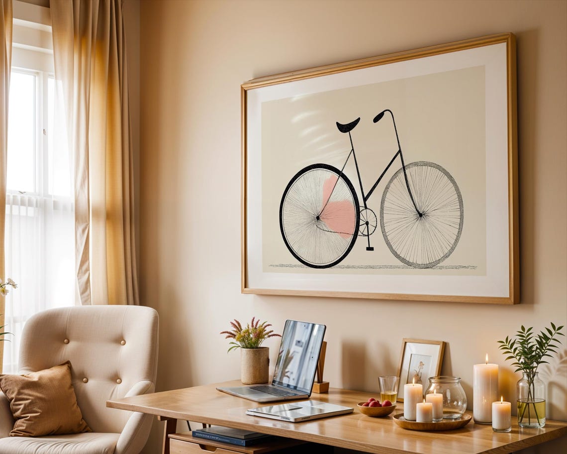 Vintage Bicycle Sketch, Minimalist Line Art Poster - Image 6