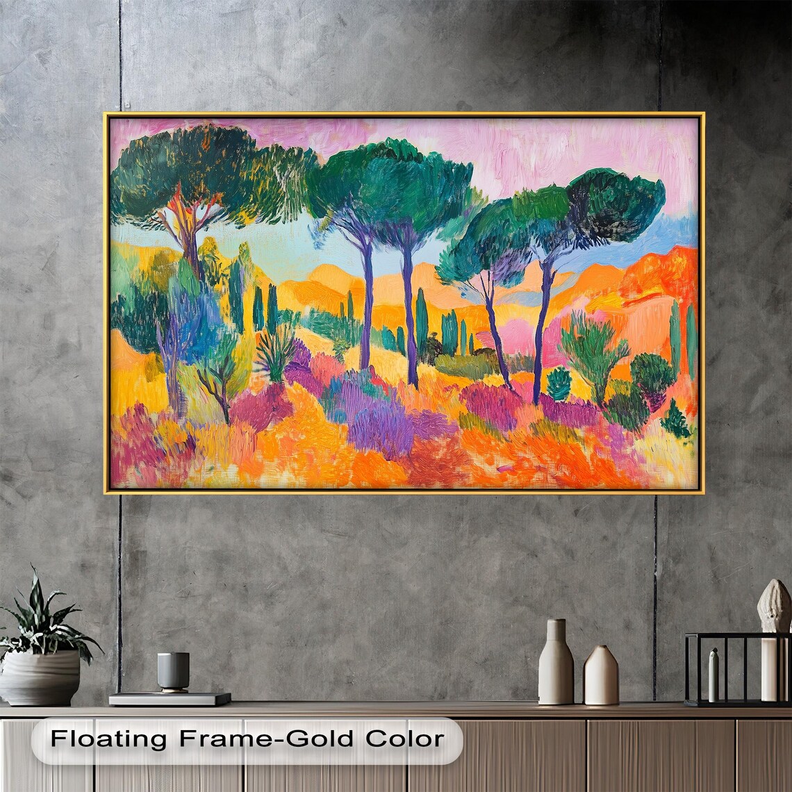 Colorful Forest Landscape, Bold Impressionist Scene - Image 5