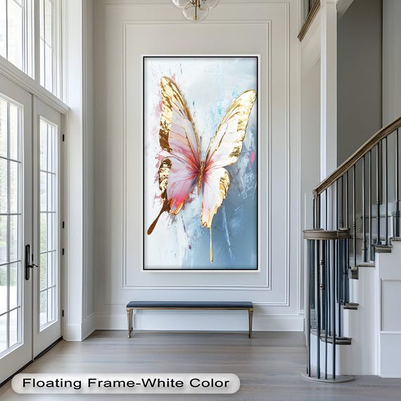 Golden Butterfly, Modern Abstract Bedroom Decor