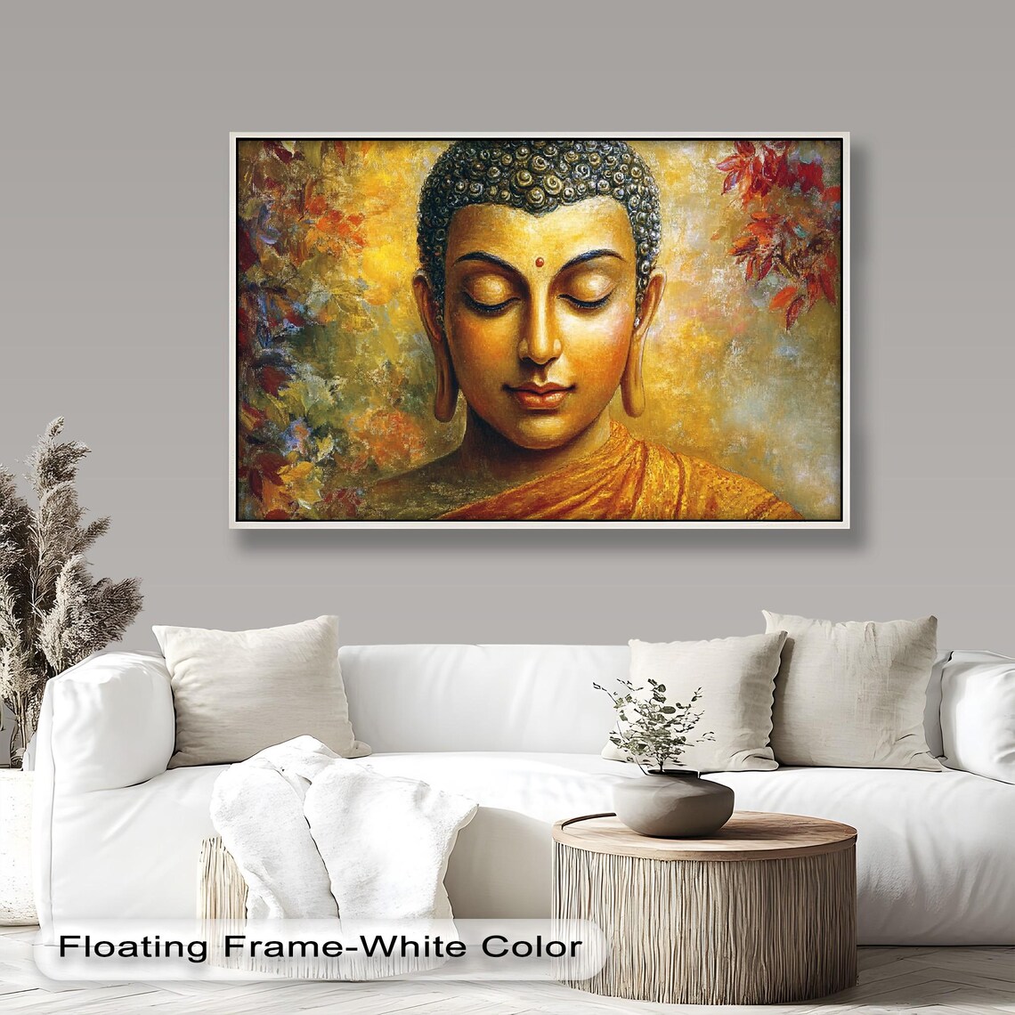 Golden Buddha Art Print, Zen Meditation Decor