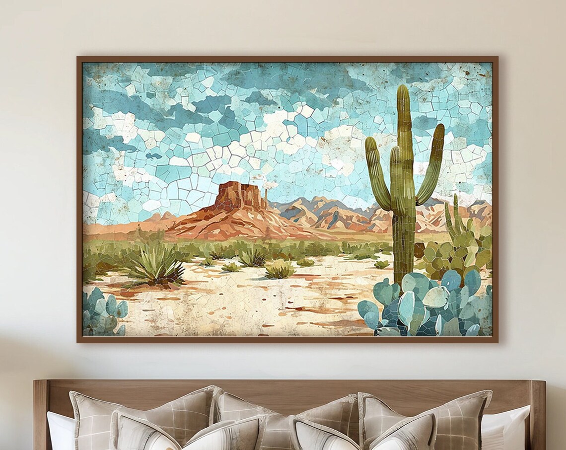 Abstract Southwest Landscape Art Print, Western Decor