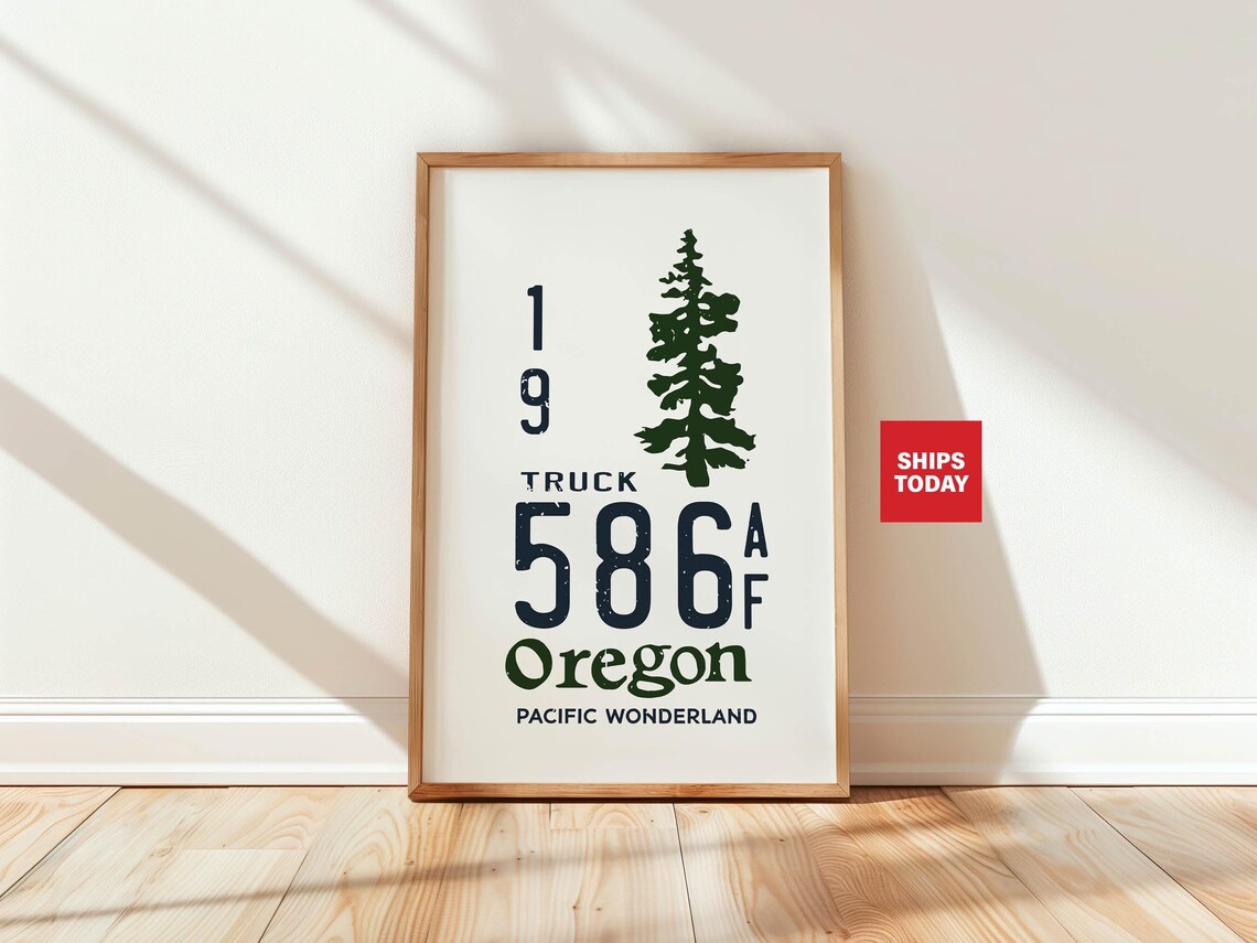 Retro Oregon Travel Poster, Beaver State Wall Art