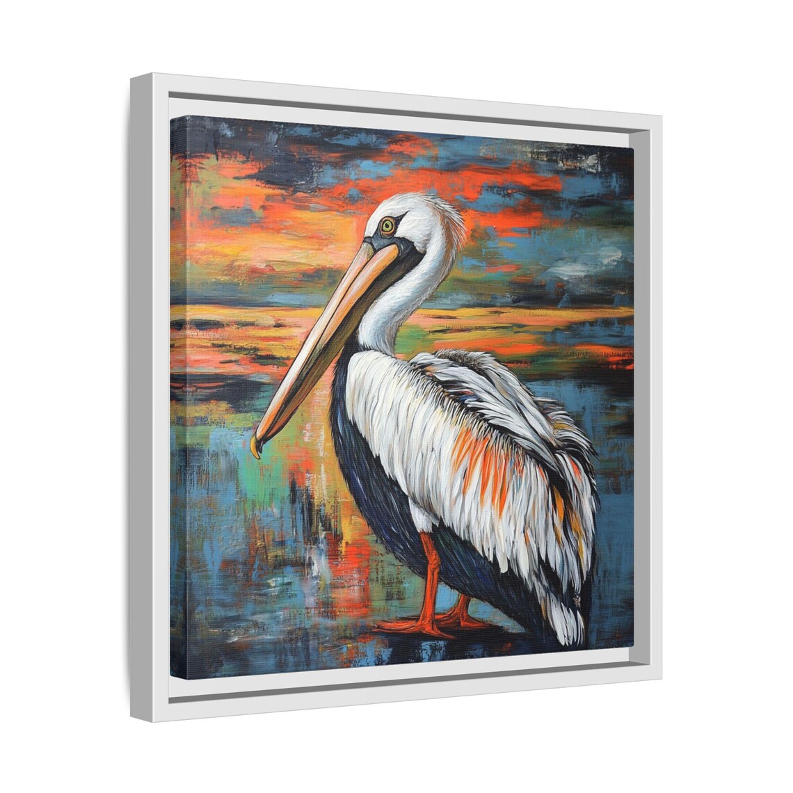 Abstract Pelican Art Print, Coastal Bird Painting - Image 4