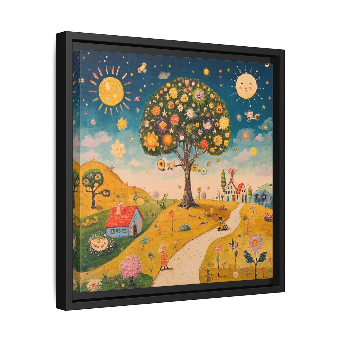 Abstract Floral Painting, Whimsical Tree Art - Image 2
