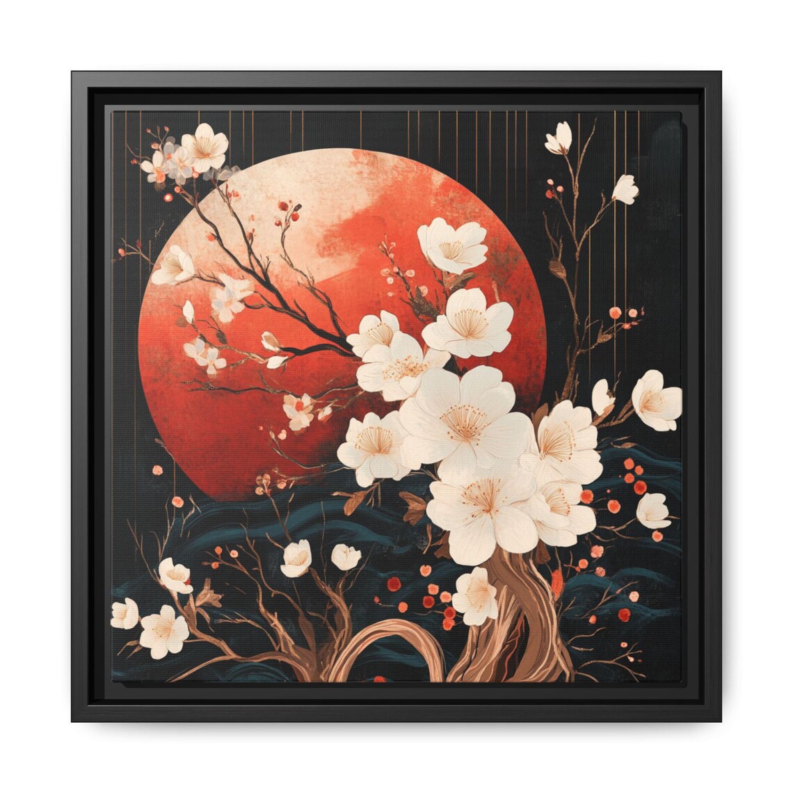 Serene Pink Landscape Japandi Art, Romantic Decor - Image 5