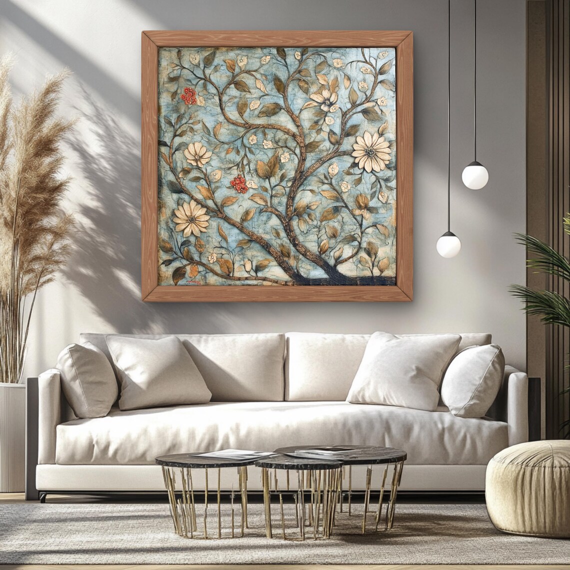 William Morris Inspired Floral Art Print, Botanical