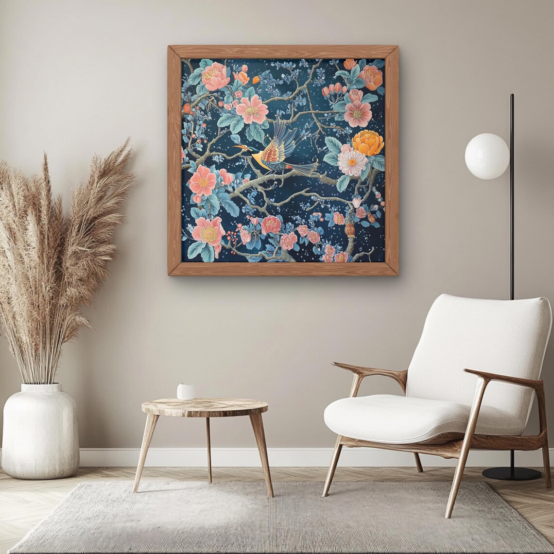 Serene Pink Landscape Japandi Romantic Decor