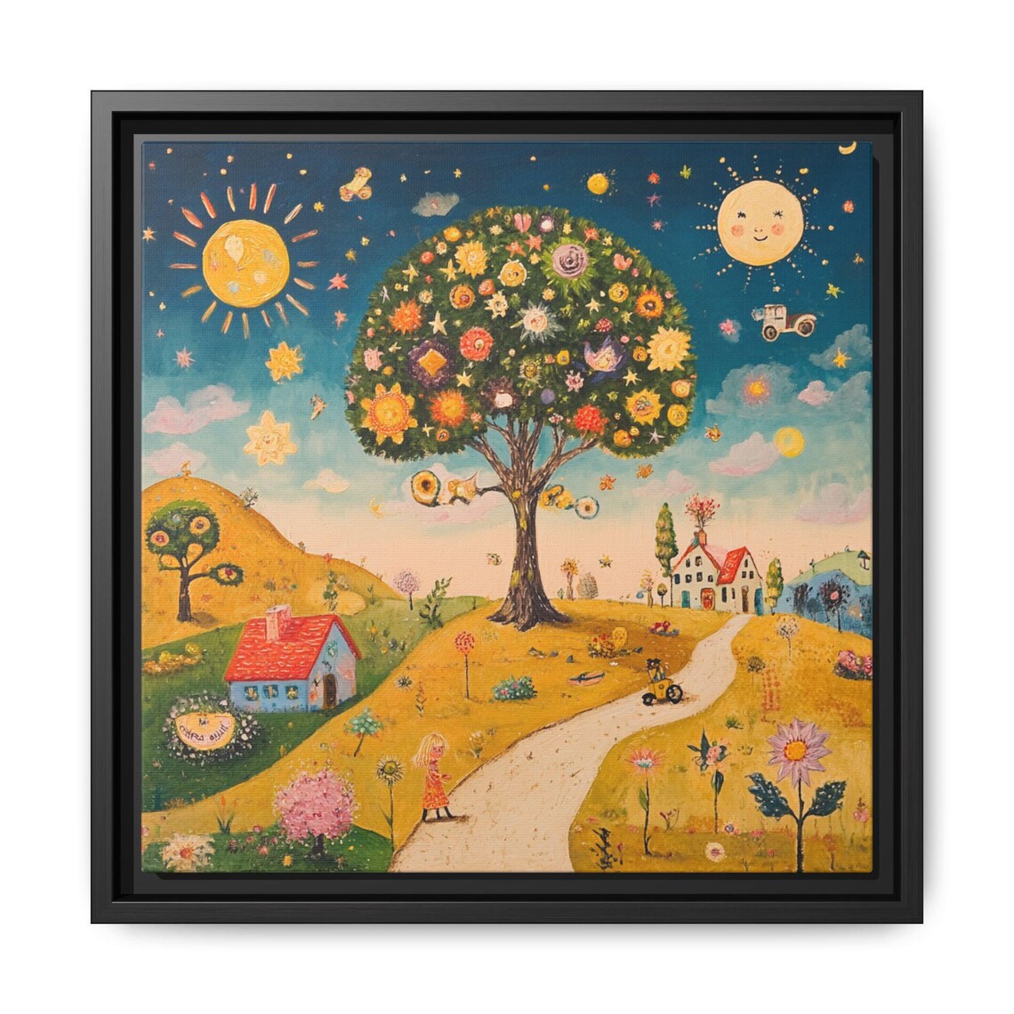 Abstract Floral Painting, Whimsical Tree Art - Image 5