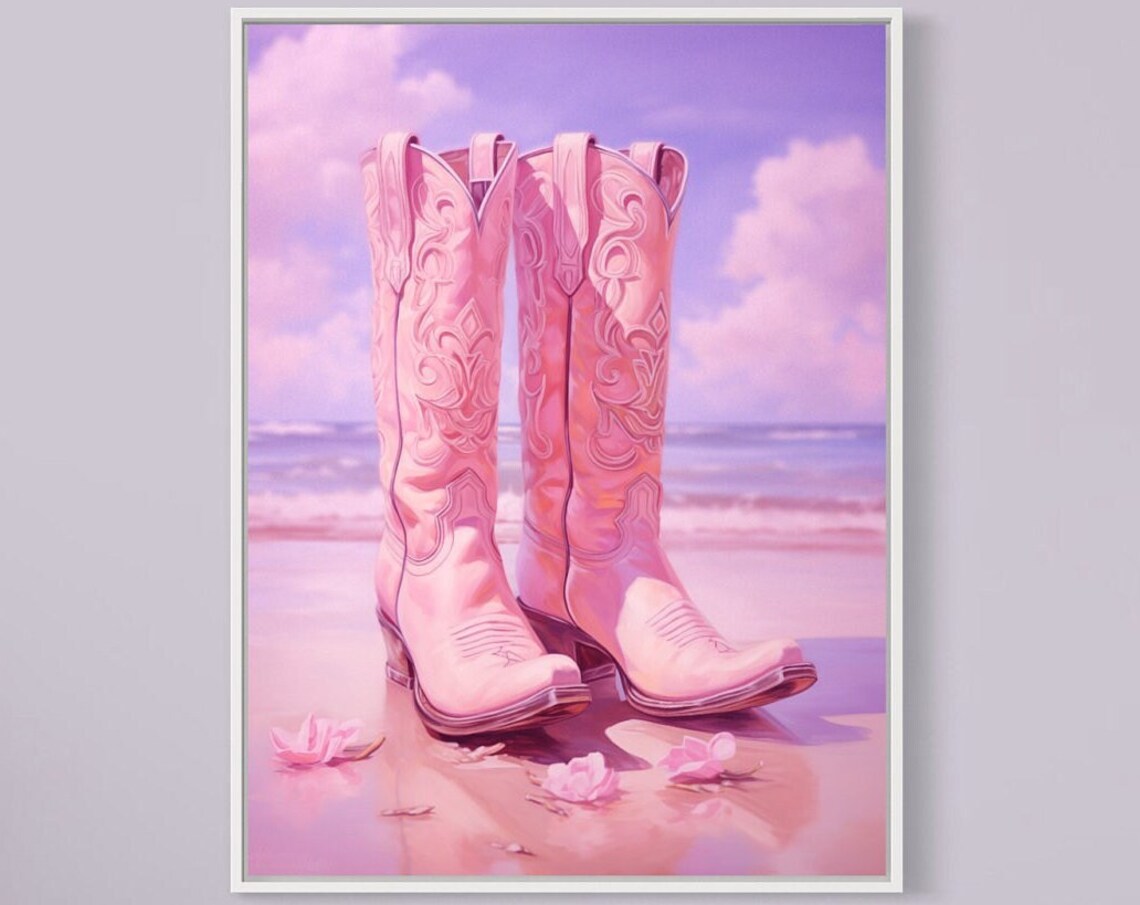 Cowgirl Boots Poster, Western Nursery Boho Decor