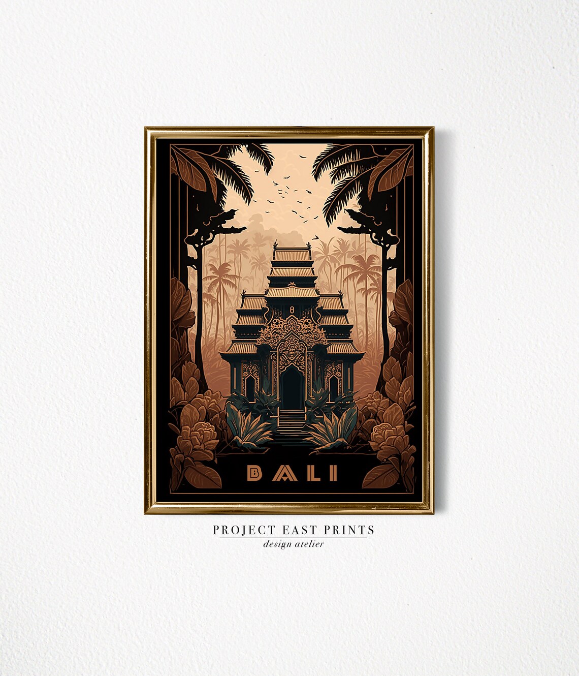 Bali Travel Poster, Art Deco Inspired Travel Poster