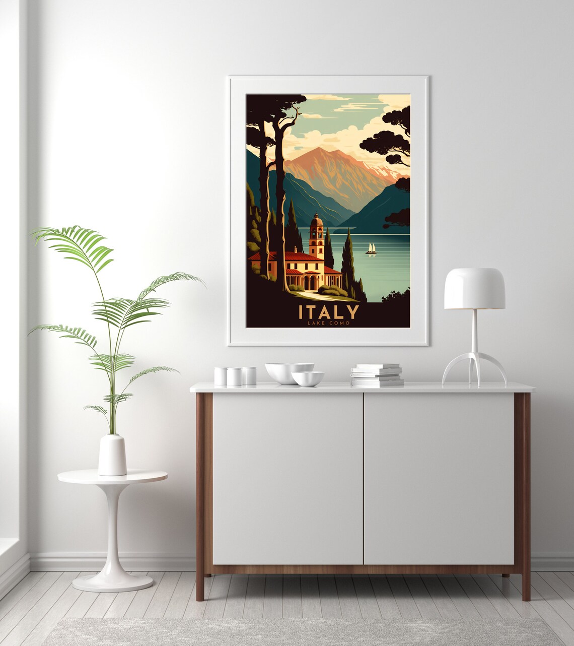 Lake Como Retro Travel Poster, Italy Art Print - Image 2