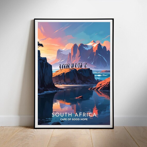 South Africa Travel Poster Cape Of Good Hope Printable Wall Art Instant Hanging Decor New Home Gift