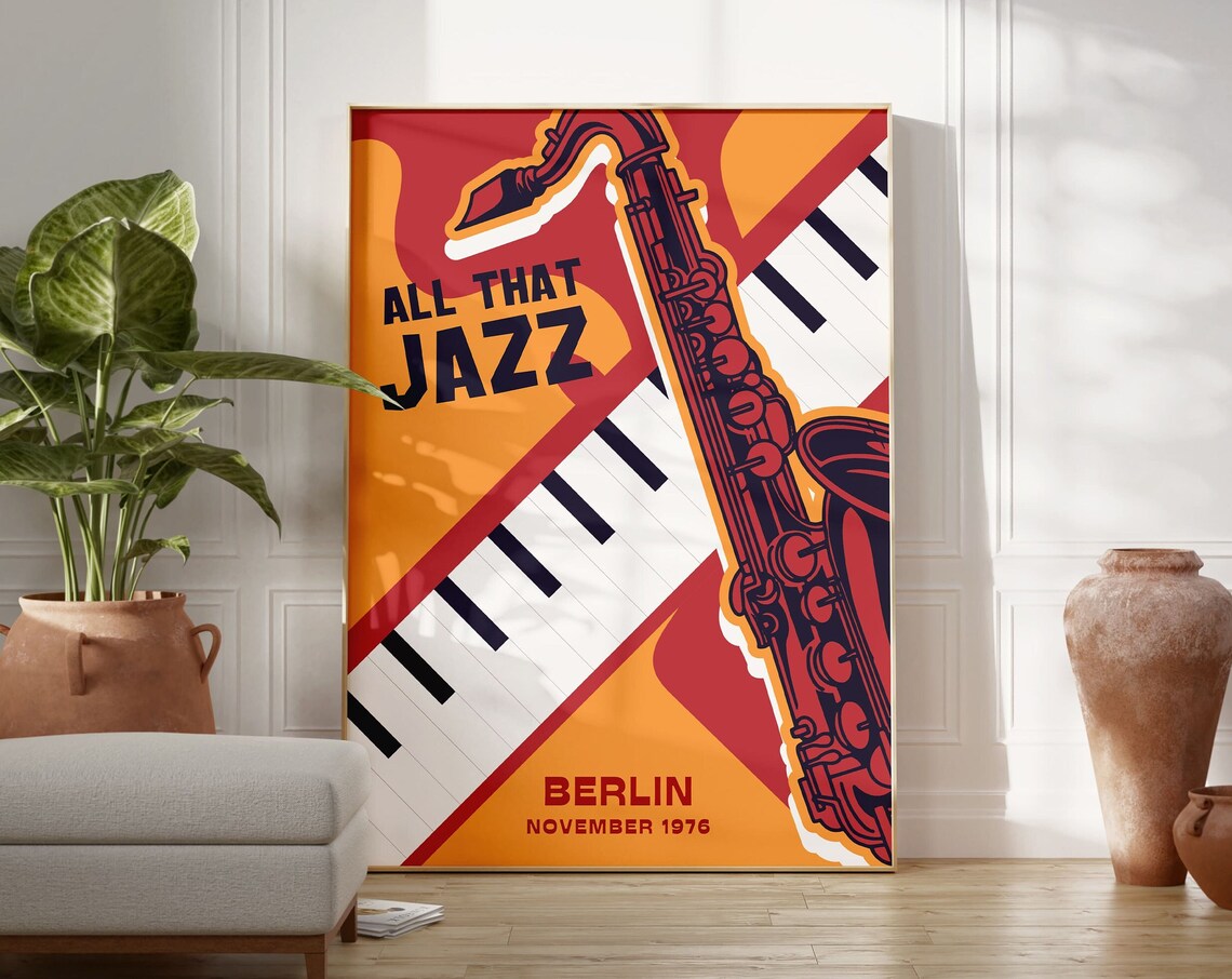 All That Jazz Berlin November 1976 Saxophone Retro Music Poster