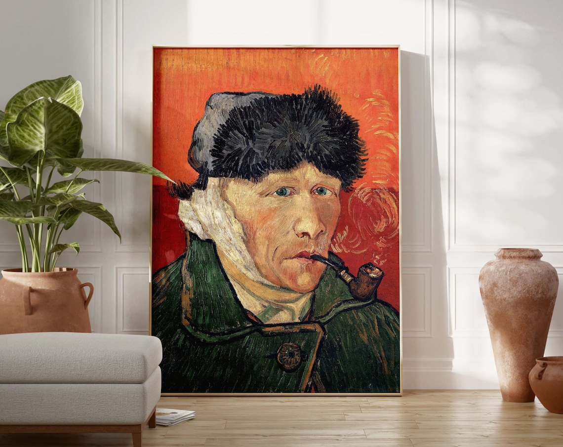 Vincent Van Gogh Self Portrait With Bandaged Ear, Vintage Art Print