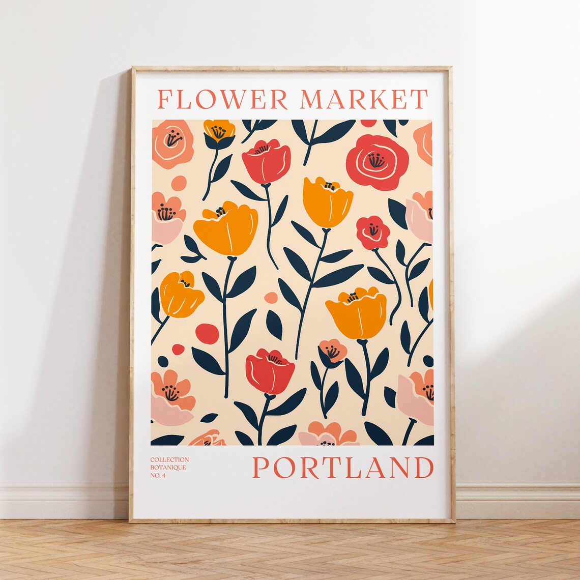 Portland Flower Market Flower Market Print Boho Art Flower Store Decor Flower Market Poster Botanical Poster Roses
