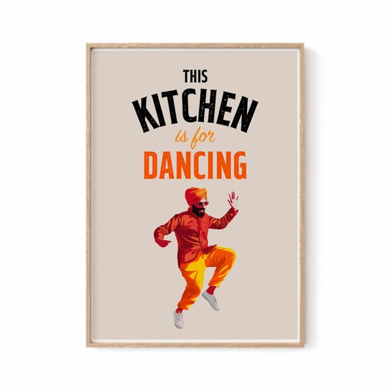 Punjabi Bhangra Kitchen Art Print Funny Poster
