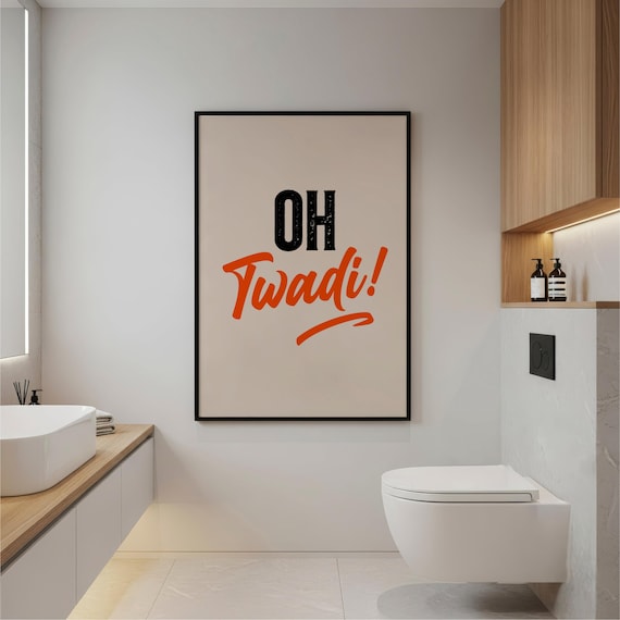 Desi Bathroom Poster, Funny Modern Art