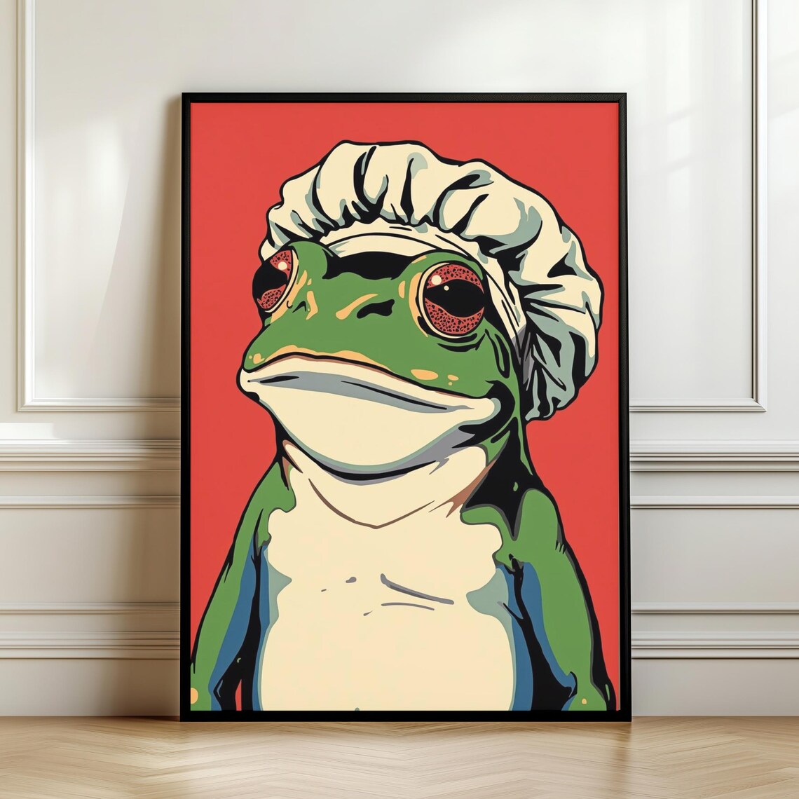 Frog Poster Print, Quirky Bathroom Decor