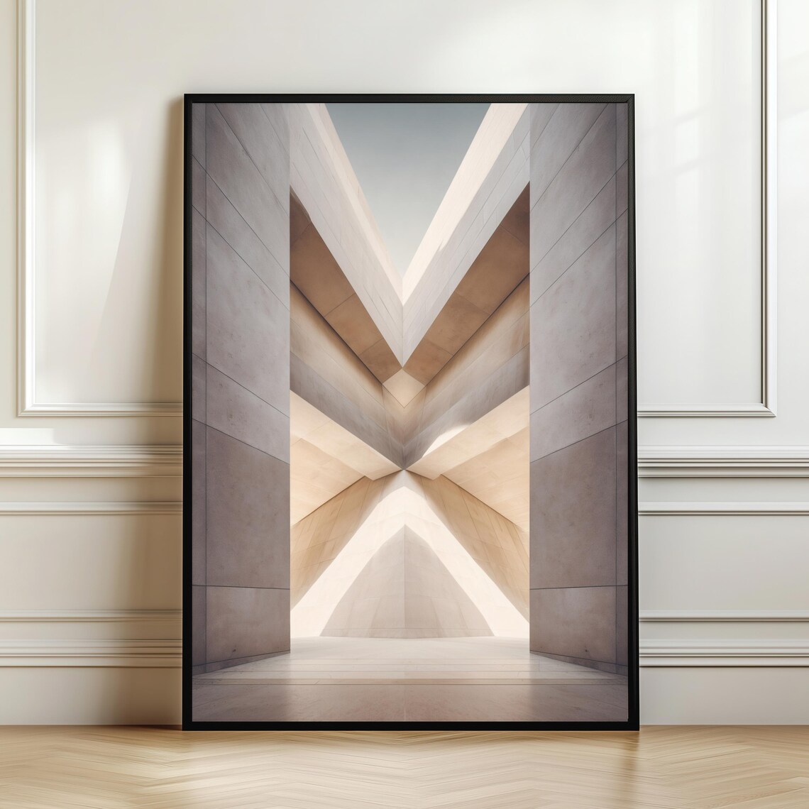 Minimal Architectural Wall Art Abstract Symmetry Architecture Poster Neutral Modern Decor Luxury Print Digital Download