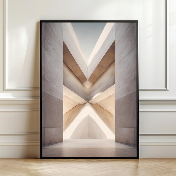 Minimal Architectural Wall Art Abstract Symmetry Architecture Poster Neutral Modern Decor Luxury Print Digital Download