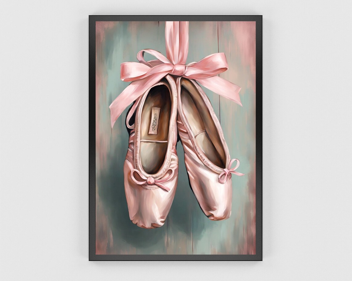 Ballet Shoes Coquette Vintage Balletcore Art Print - Image 3