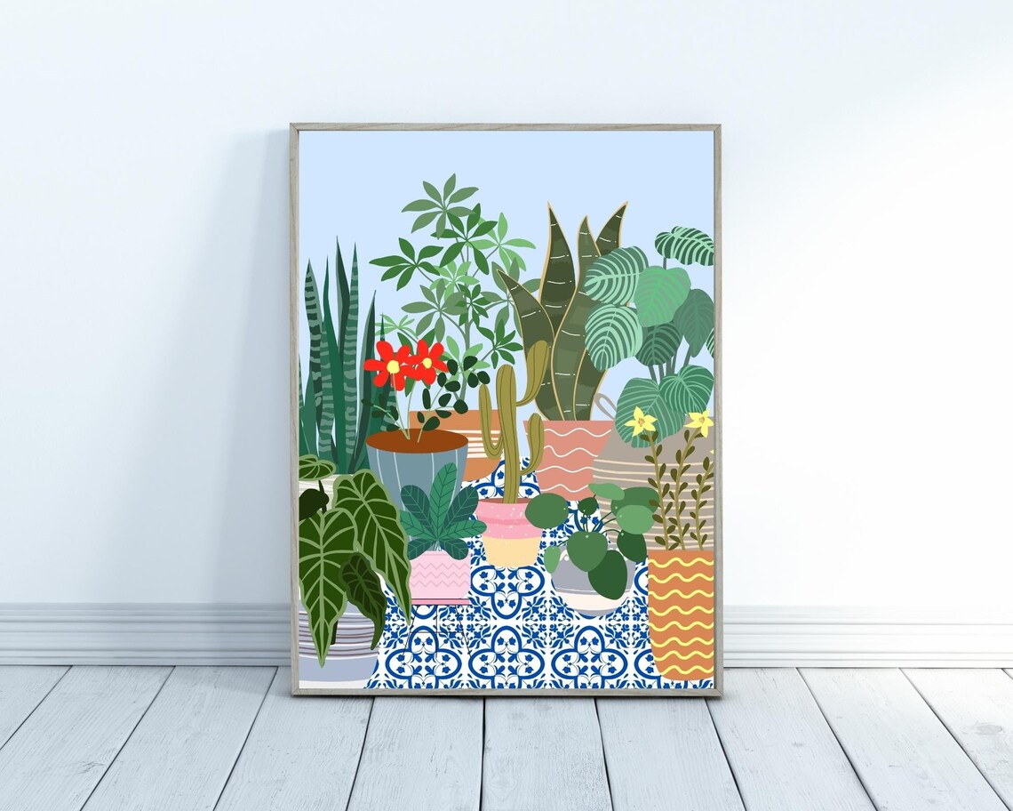 Victorian Botanical House Plants Art Print - Image 2