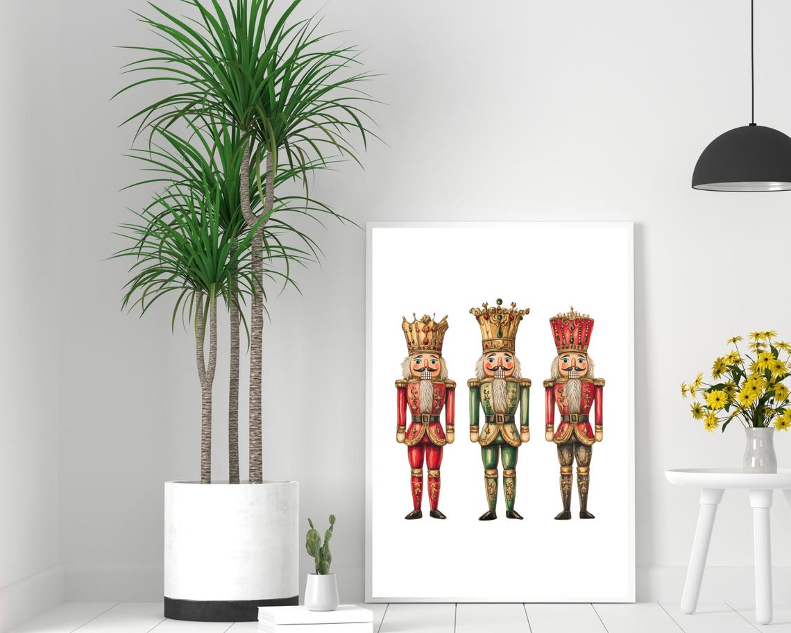 Three Vintage Christmas Nutcracker Soldiers Holiday Decor Poster - Image 2