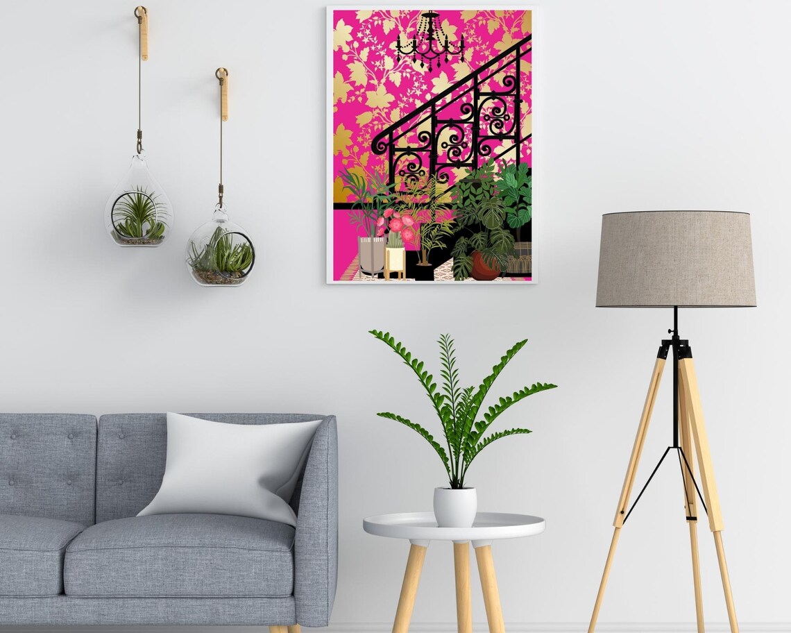 Botanical Banister Art Print, Boho Wall Art - Image 3