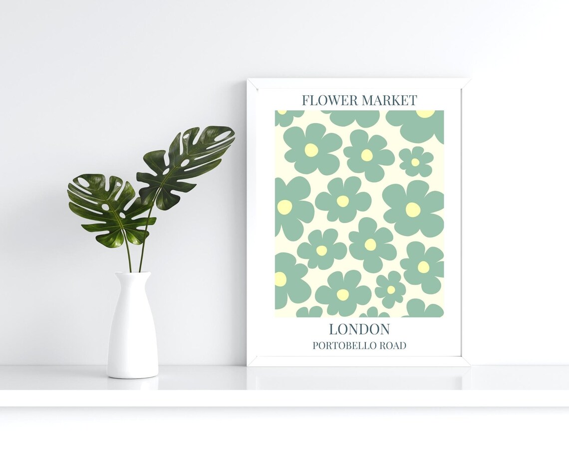 Portobello Road Flower Market, London Art Print - Image 2