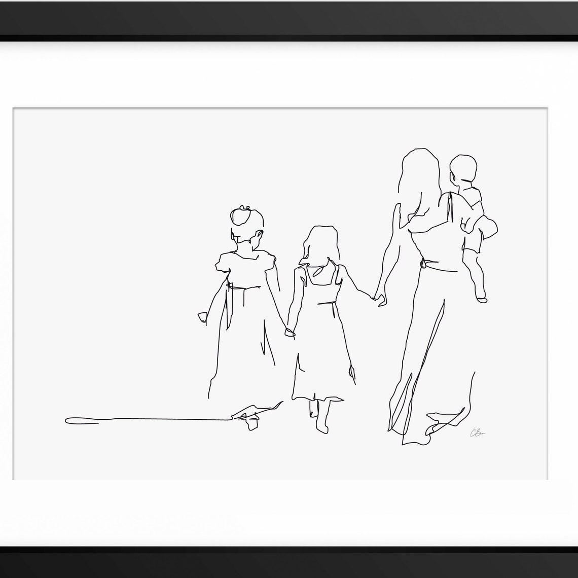 Mothers Day Print Mother And Children Art Family Print Mum Art Print Mom Art Family Illustration Family Drawing Mum Art Gift