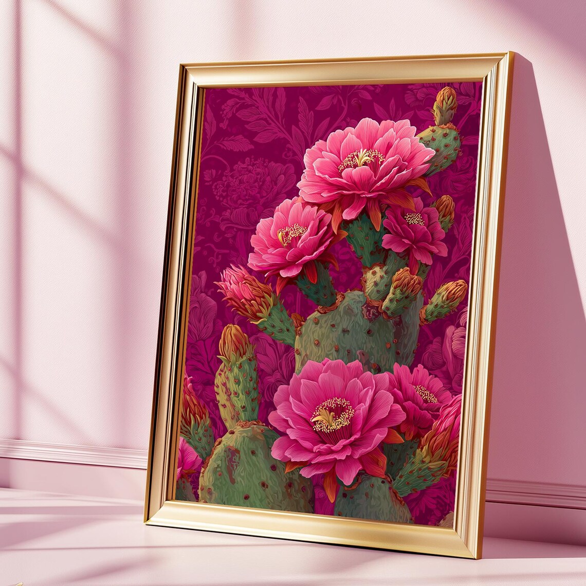 Mexican Cactus Vintage Folk Desert Art Print