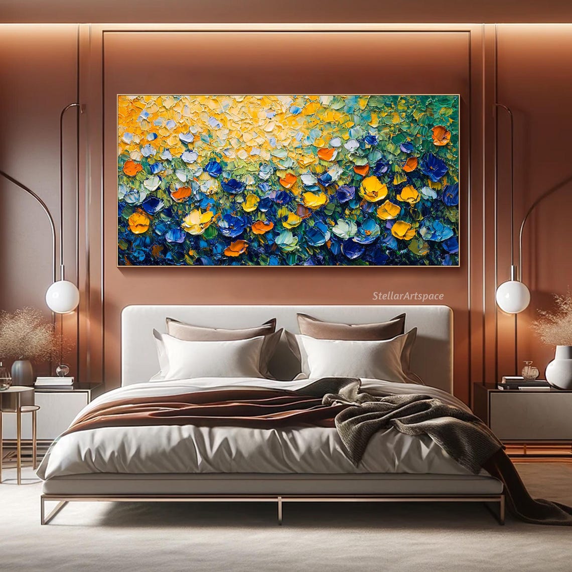 Colorful Flower Field Abstract Impasto Blooms Bright Garden Art Poster - Image 6