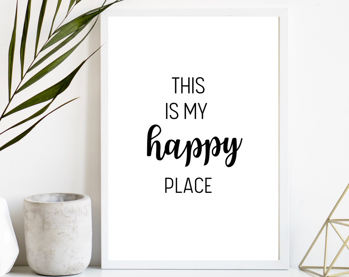 This Is My Happy Place Cozy Mixed Font Minimalist Home Poster - Image 3
