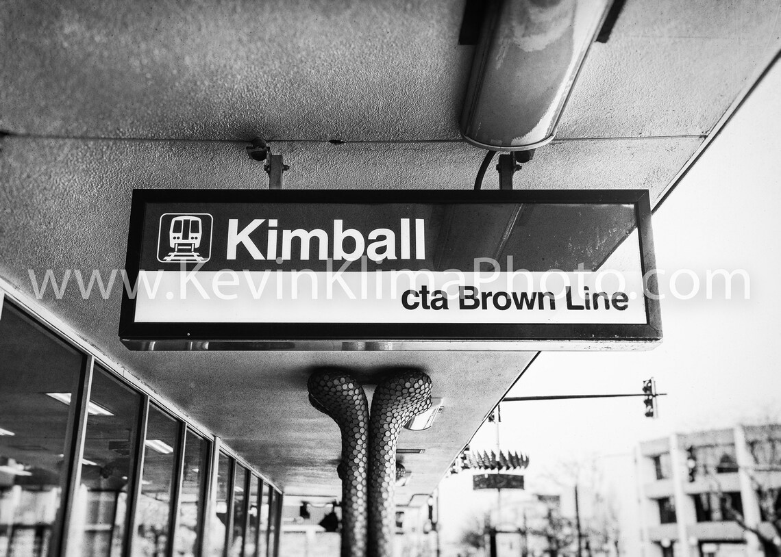 Kimball Chicago CTA Brown Line Station Sign Photography Poster - Image 2
