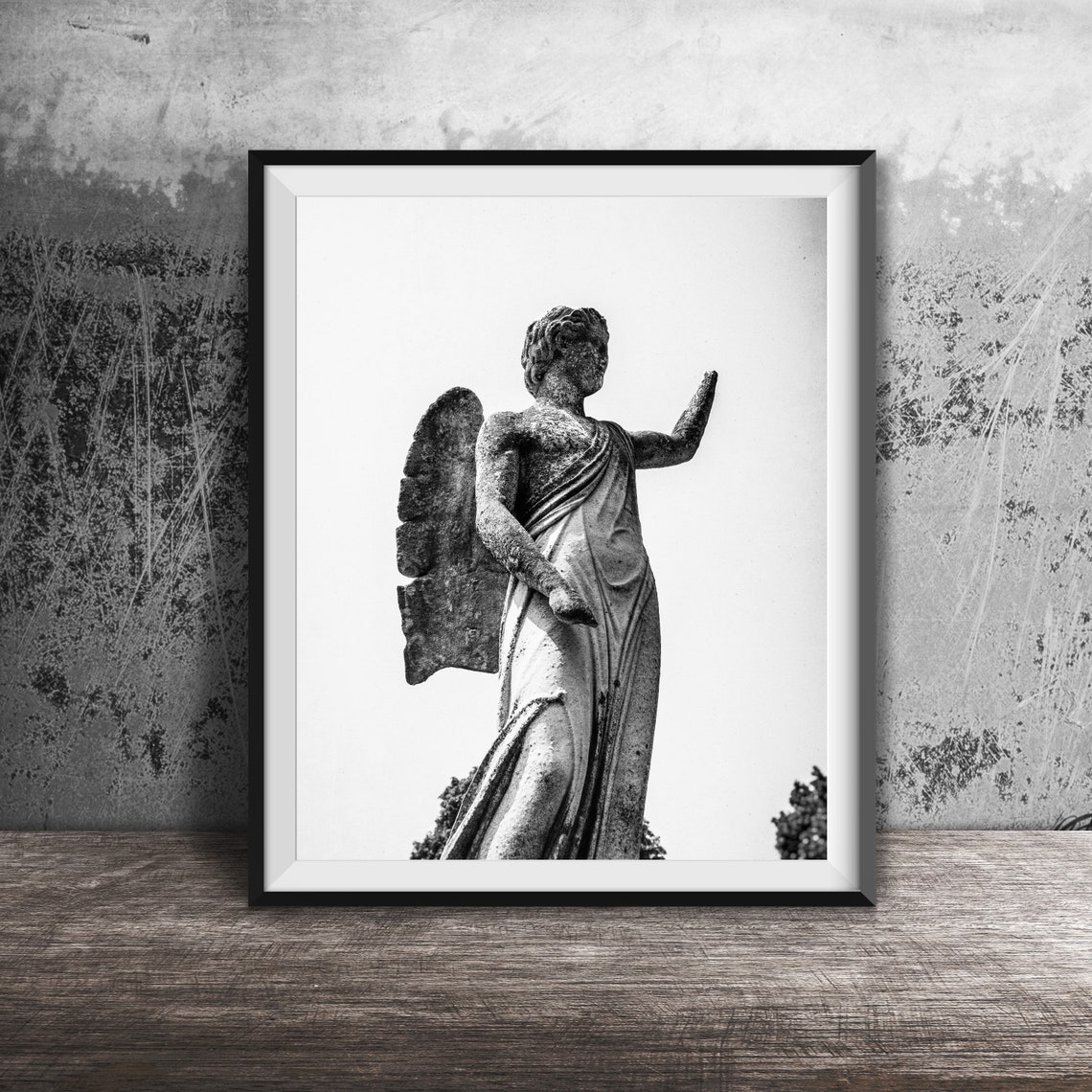 Guardian Angel Cemetery Statue Stone Sculpture Memorial Art Poster - Image 2