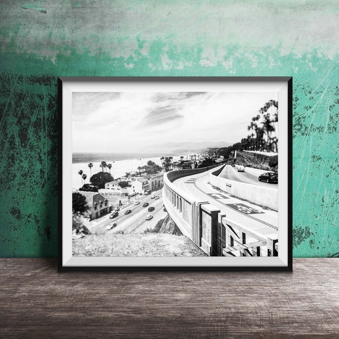 Santa Monica Pacific Coast Highway California Beach Curve Poster - Image 2