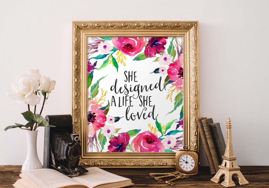 She Designed a Live Loved Floral Art Print