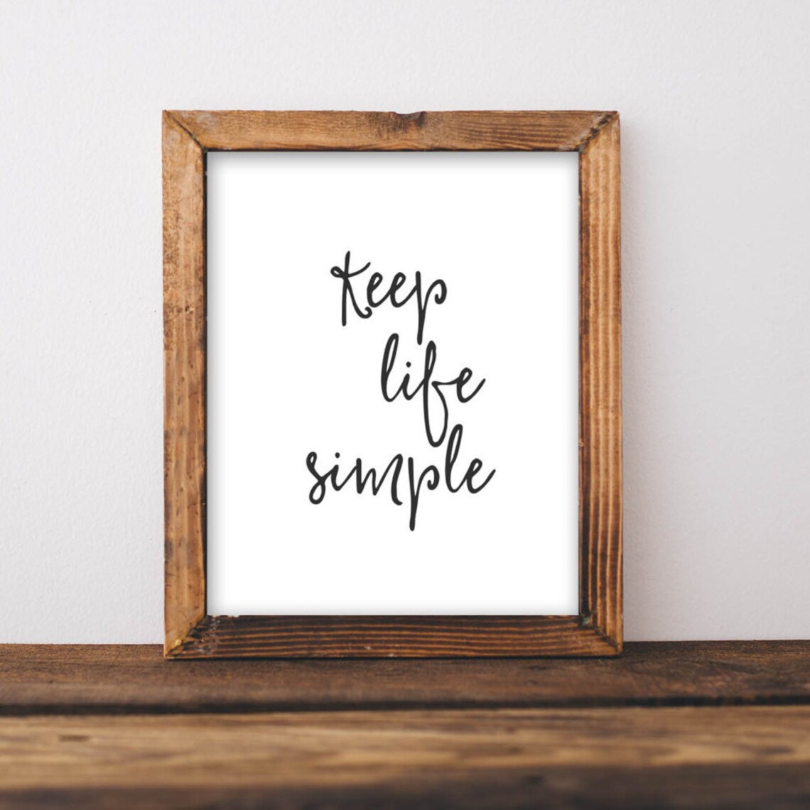 Keep Life Minimalist Typography Art Print