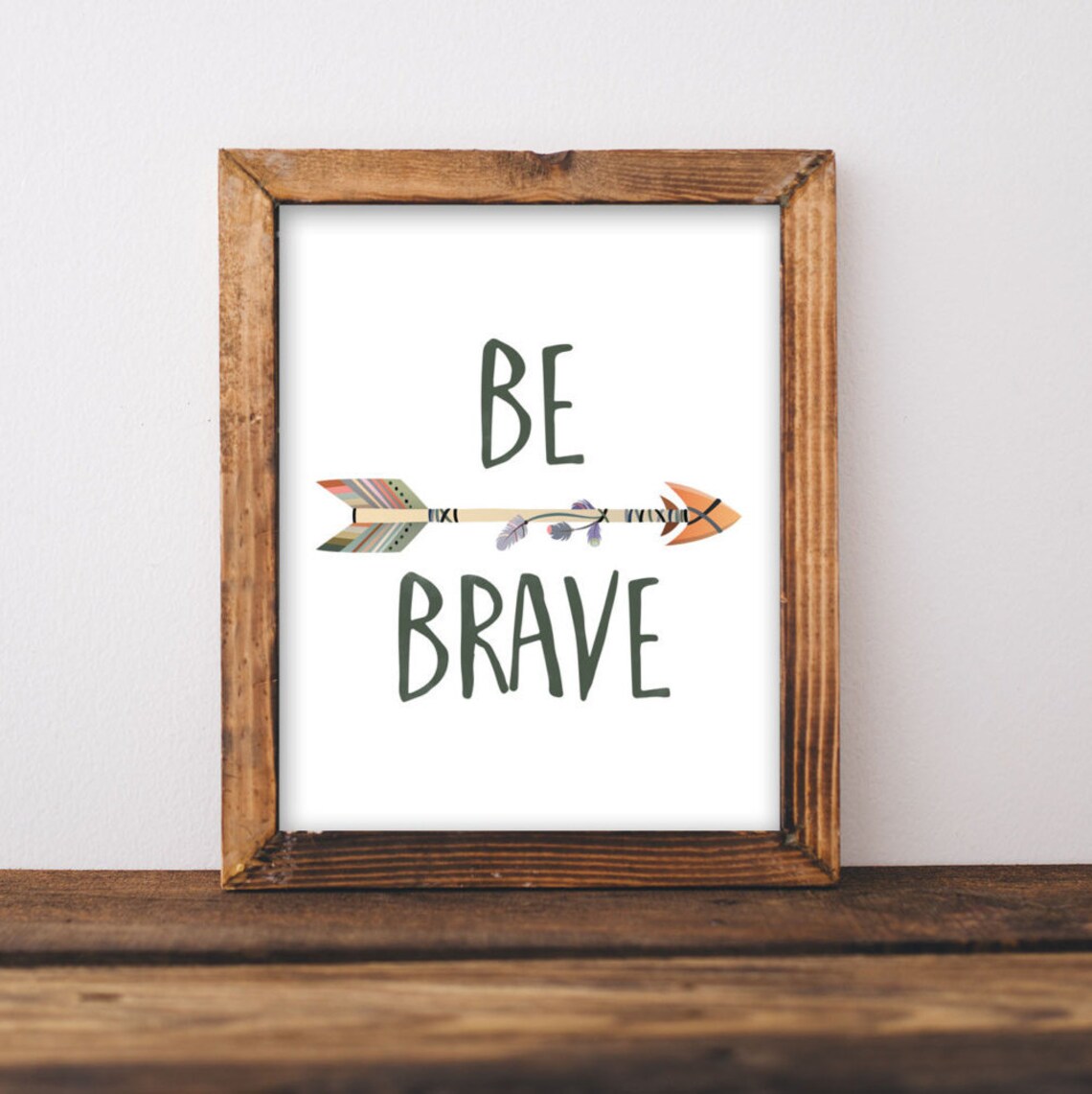 Be Brave Tribal Quote Nursery Arrow Art Print