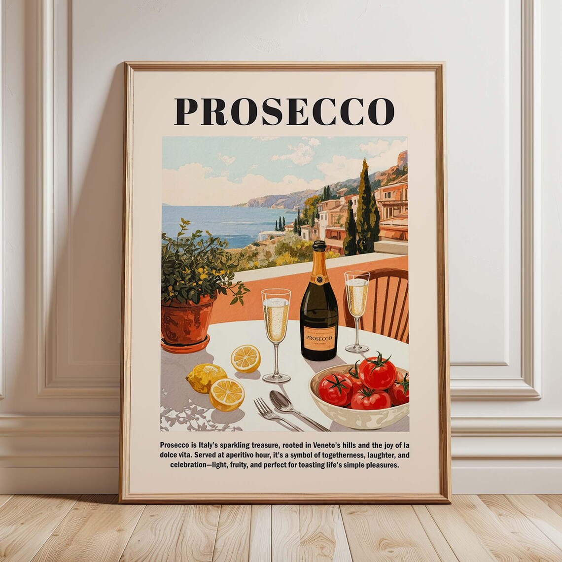 Prosecco Poster Print, Italian Kitchen Decor