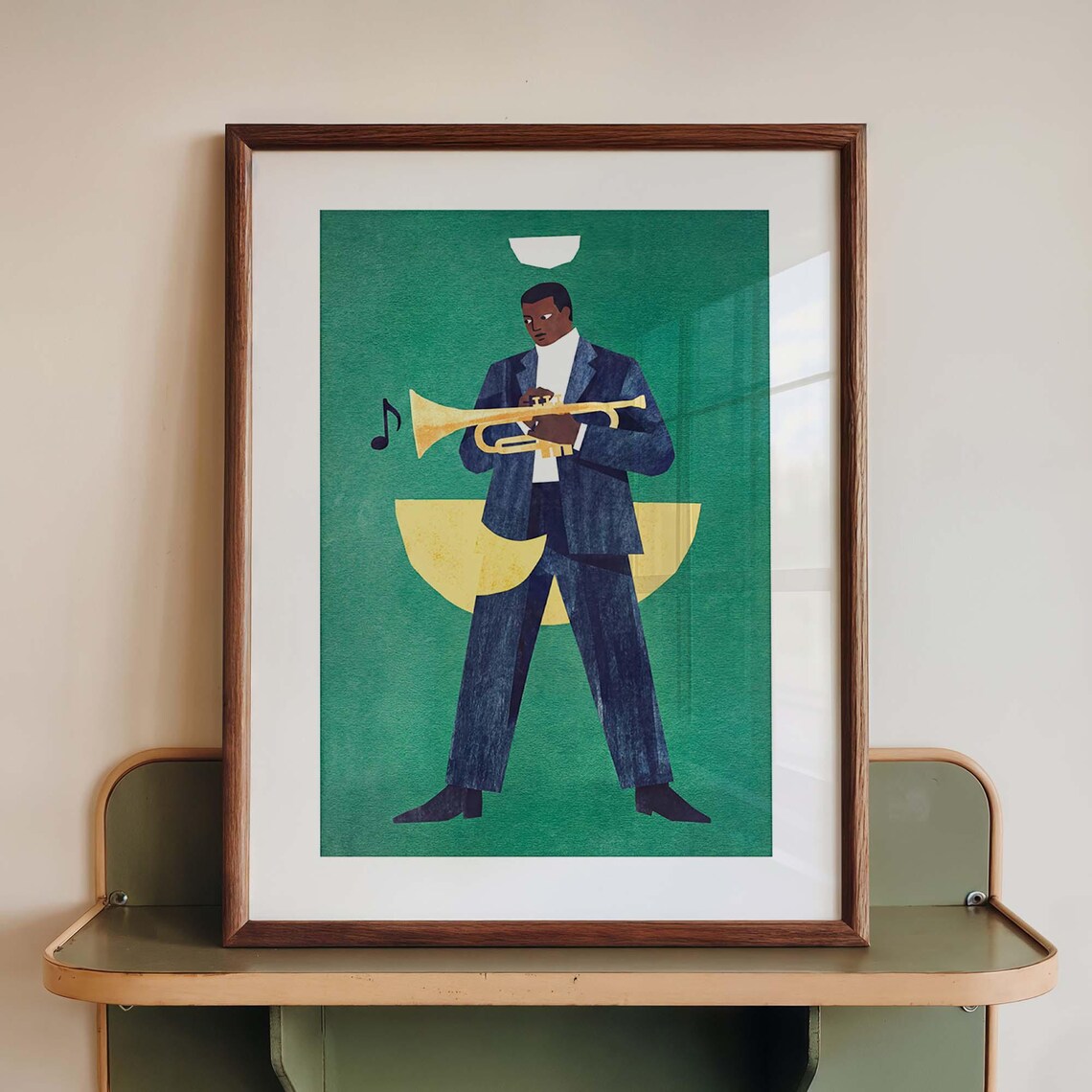Mid-Century Trumpet Player Art Print