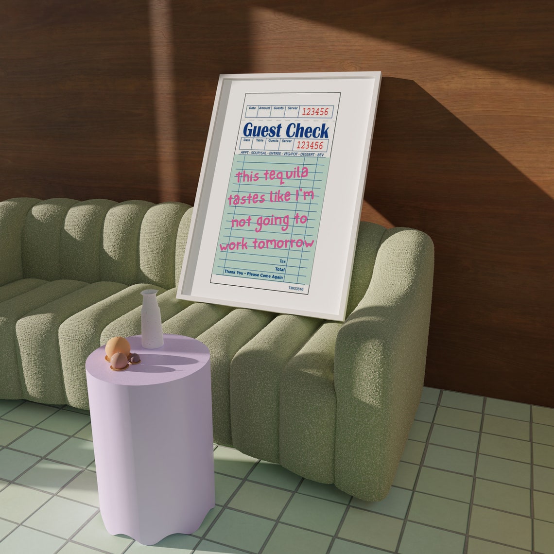 Guest Check, Funny Bar Cart Wall Art - Image 2