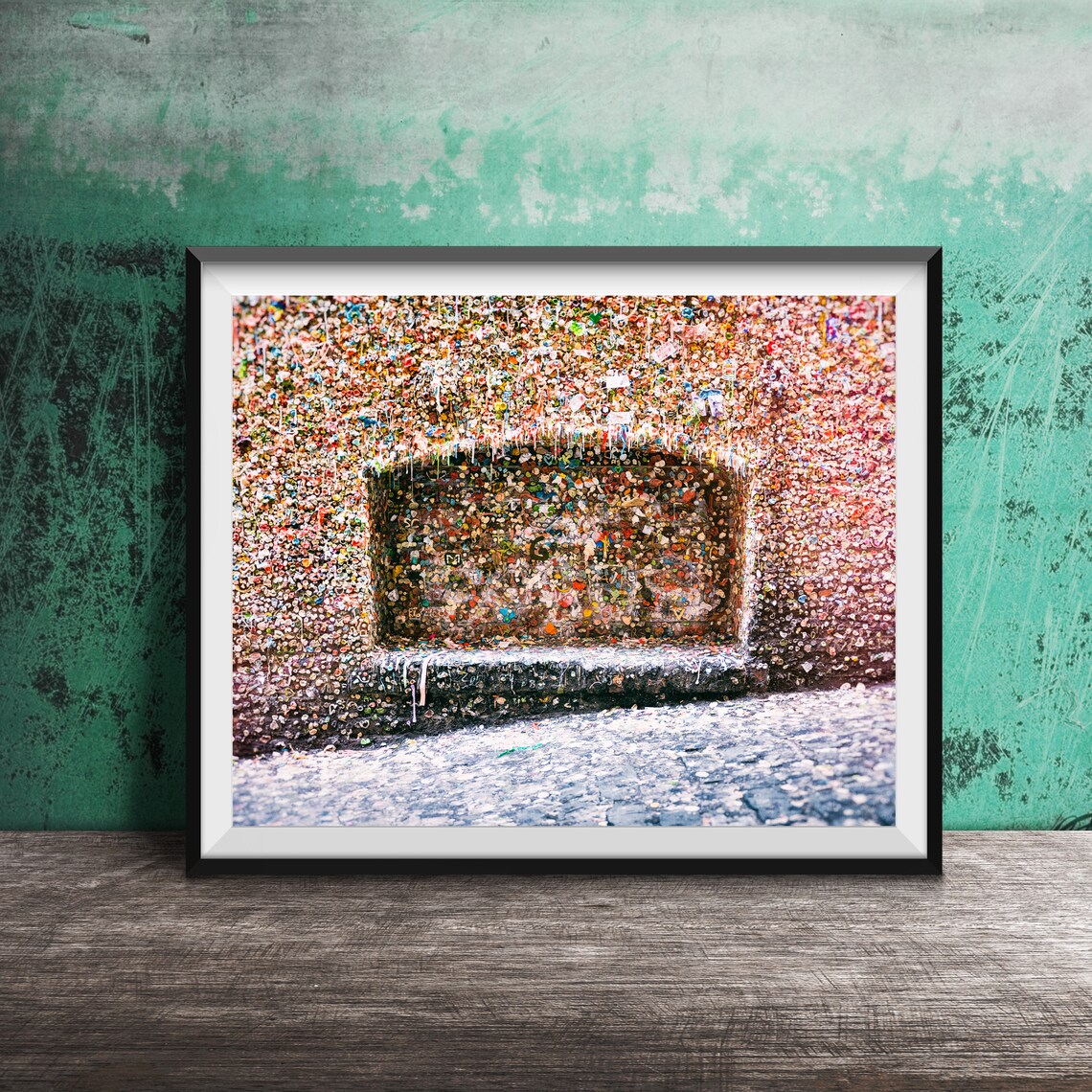Seattle Gum Wall, Post Alley Market Travel Poster