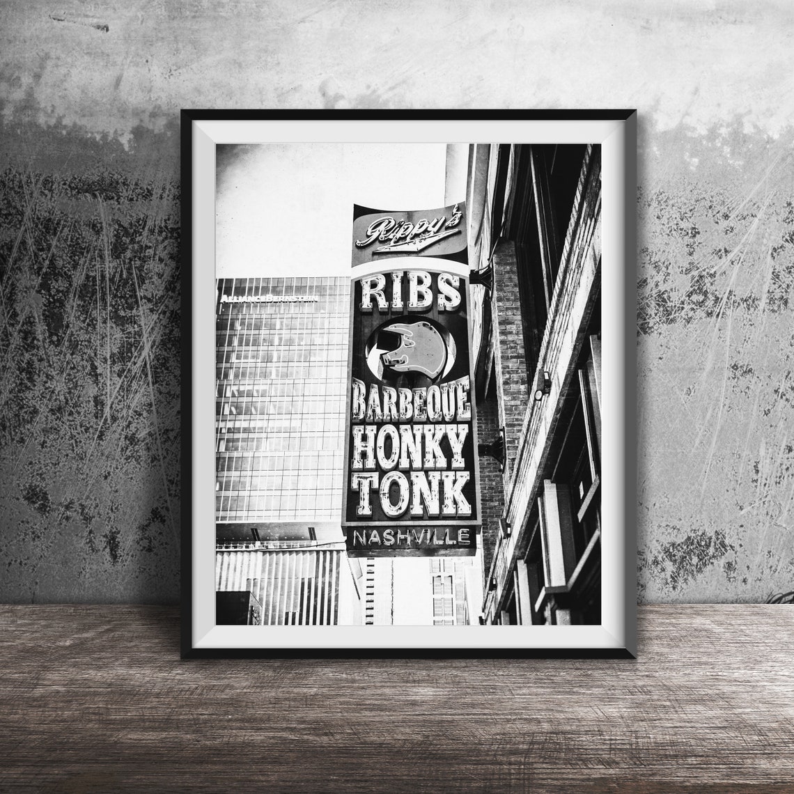Rippys Ribs Barbecue Nashville Bar Neon Sign Photography Street Art Wall Art Photo Broadway Music City Photography - Image 2