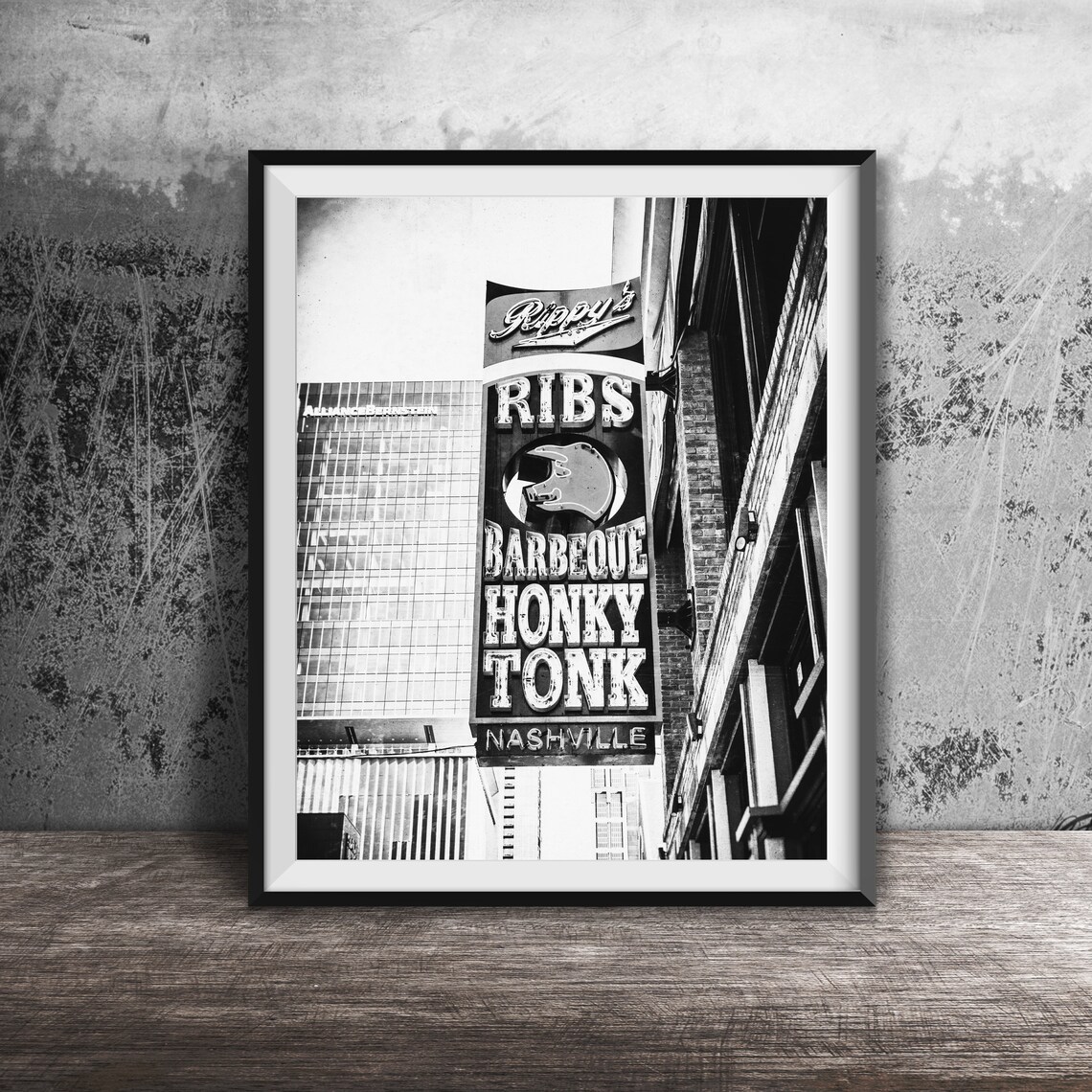 Rippy's Ribs Barbeque Honky Tonk Nashville Neon Sign Broadway Poster - Image 2