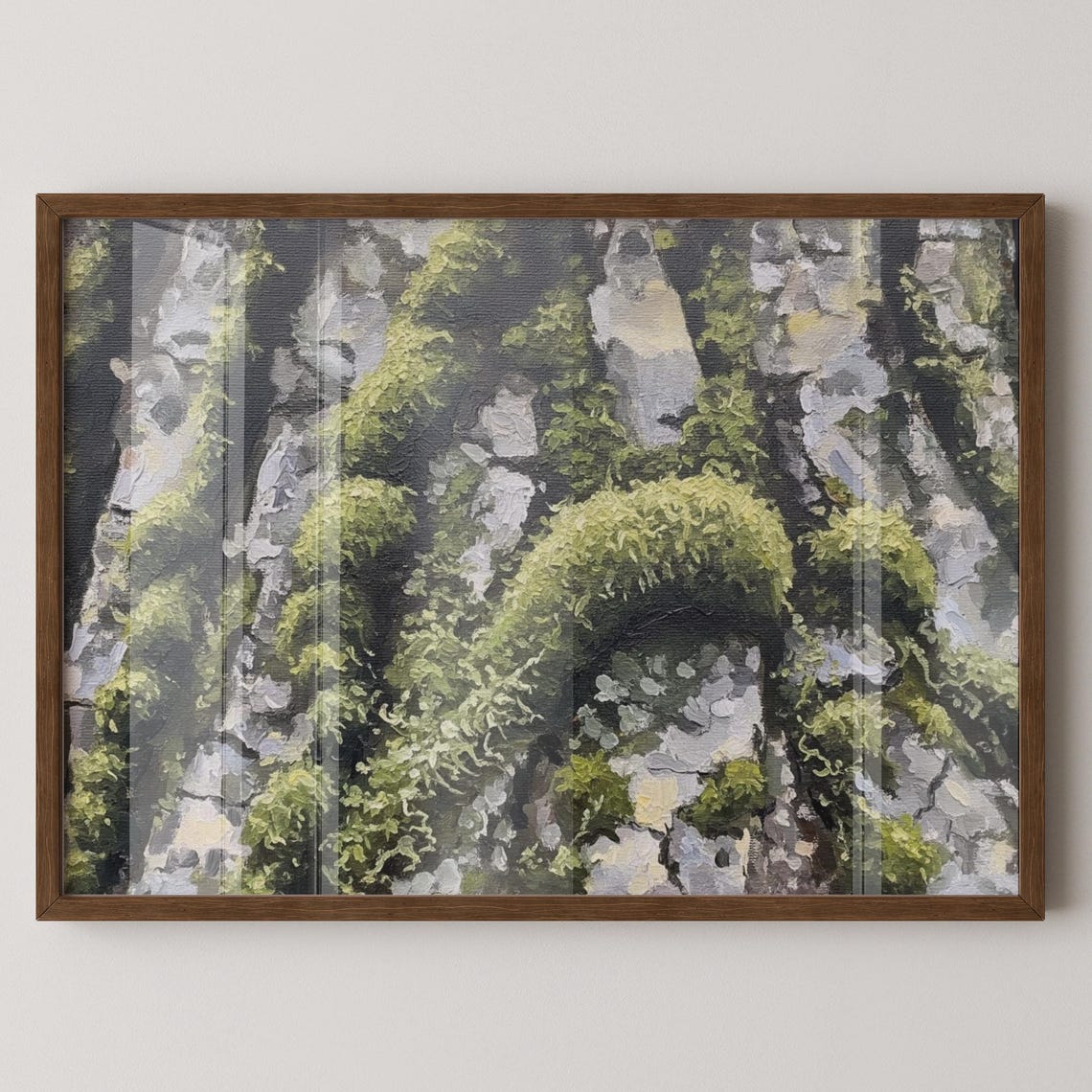 Moss Texture Closeup Tree Bark Fine Art Nature Green Detail Print